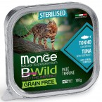 Консервы беззерновые Monge Cat BWild GRAIN FREE из тунца с овощами для стерилизованных кошек 100г