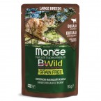 Паучи Monge Cat BWild GRAIN FREE из мяса буйвола с овощами для кошек крупных пород 85г