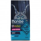 Сухой низкозерновой корм Monge Cat BWild LOW GRAIN с анчоусами для взрослых кошек 1,5 кг