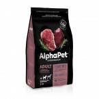 Сухой корм AlphaPet® Superpremium с говядиной и потрошками для взрослых собак средних пород 