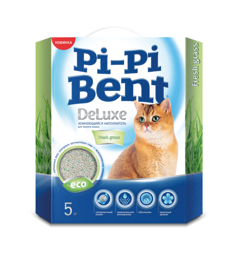 Наполнитель Pi-Pi Bent DeLuxe Classic бентонитовый комкующийся для кошачьего  туалета - купить с доставкой в Москве на сайте Joy4pet.ru